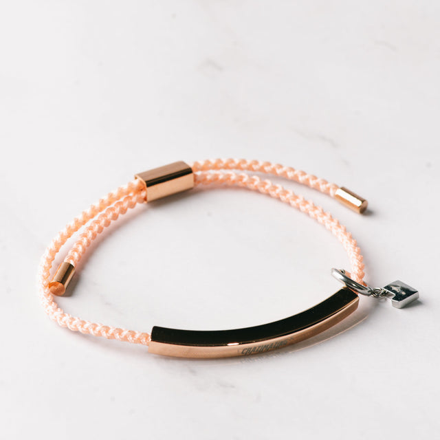 Heart Tag String Bracelet in Champagne