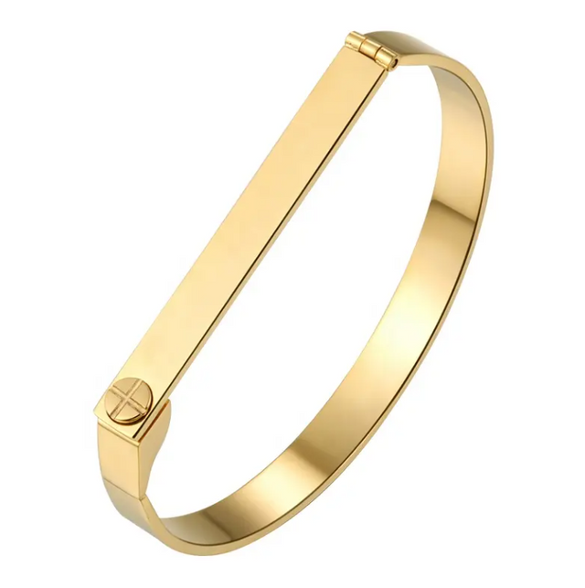 Crazimazing D Bracelet in 18K Gold Plated Stainless Steel