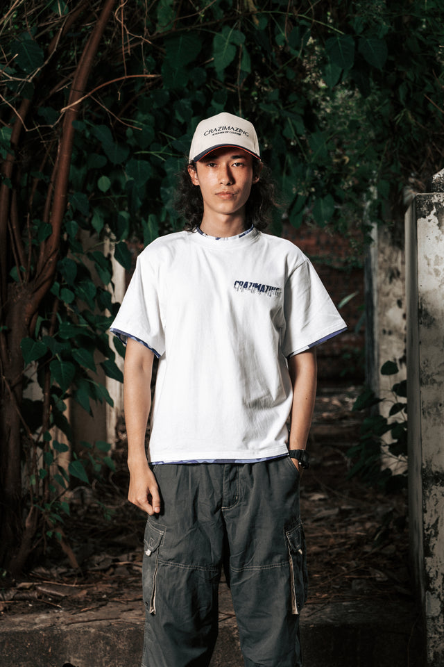 Camo Tee | White-Blue