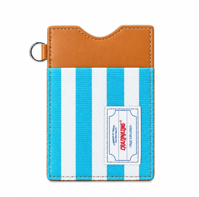 Crazimazing Stripe Card Holder Whit Blue