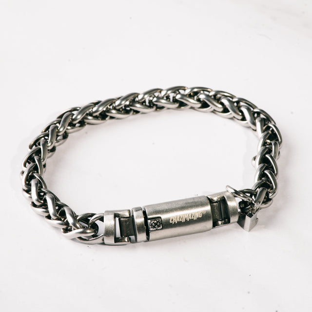Crazimazing Heart Tag Brushed Steel Bracelet