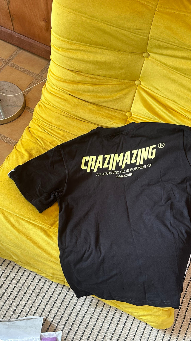 Crazimazing Classic Tee Black | Yellow Logo
