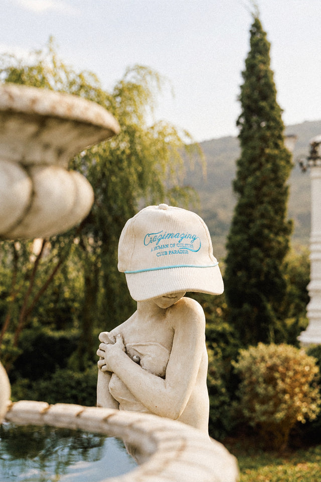 Crazimazing Cap Corduroy Blue Logo