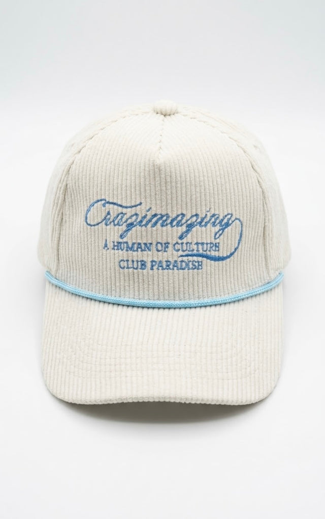 Crazimazing Cap Corduroy Blue Logo