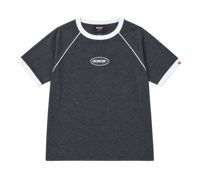 Crazimazing Contrast Raglan Tee |Charcoal