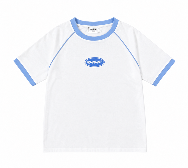 Crazimazing Contrast Raglan Tee | Sky Blue