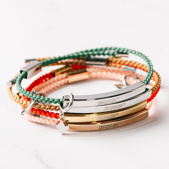 Heart Tag String Bracelet in Forest