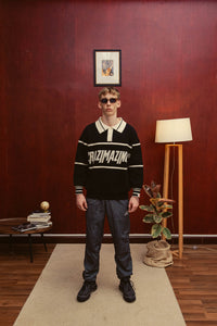 Crazimazing Knit Polo | NOIR
