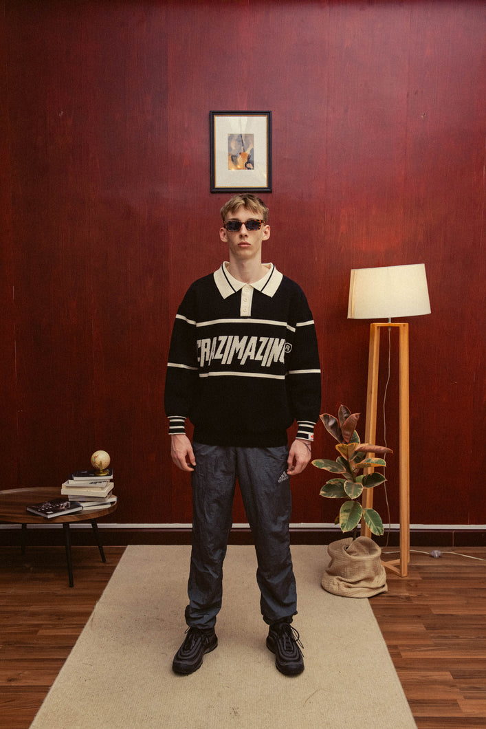 Crazimazing Knit Polo | NOIR