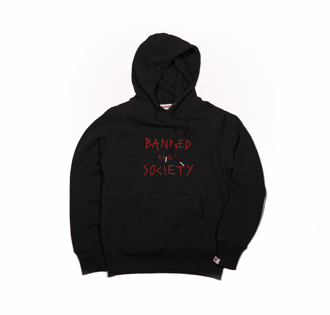 Banned from Society Hoodie Reimagined | Black