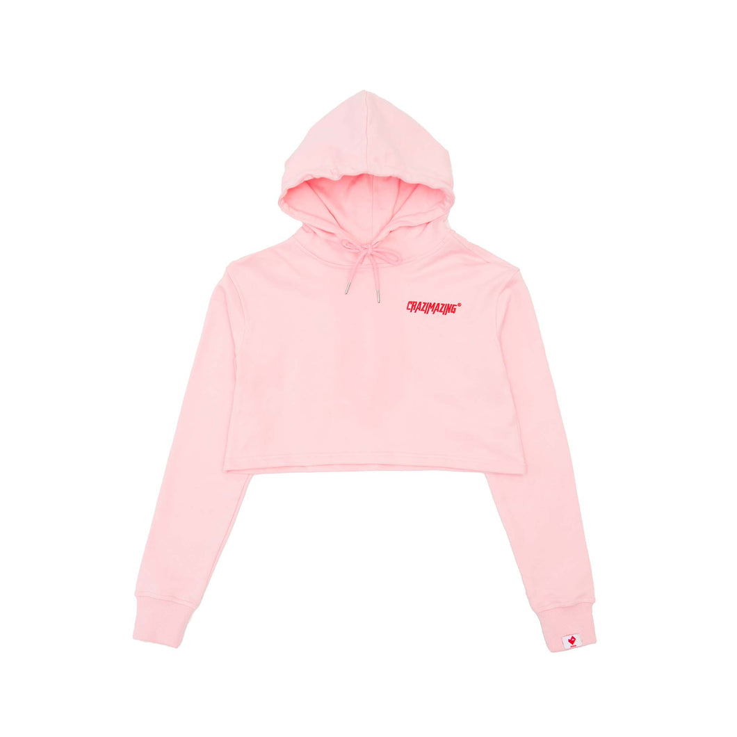 Crop Hoodie | Bubble Gum